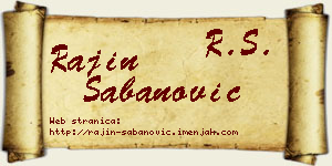 Rajin Šabanović vizit kartica